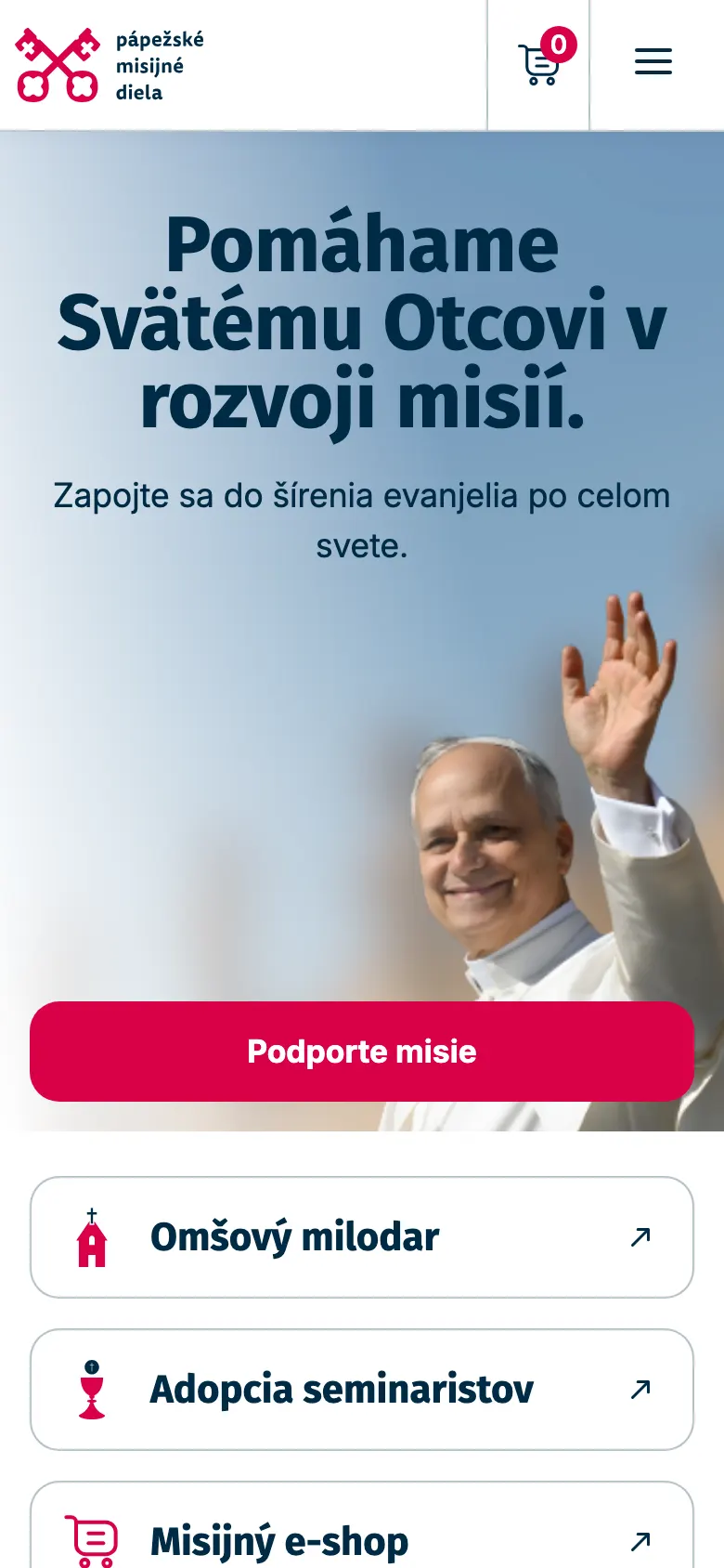 misijnediela.sk – mobile