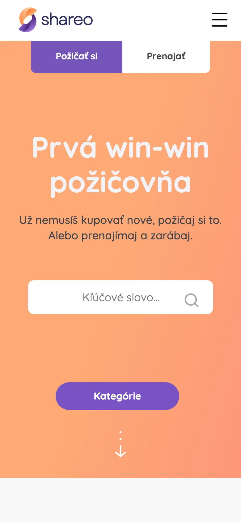 shareo.sk – mobile
